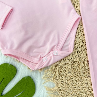Conj. Body Manga Longa e Calça em Malha Térmica com Proteção UV50+- Rosa